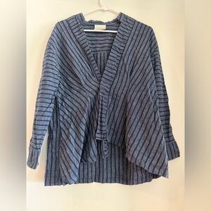 Acler Linen Blend Boxy Fit Blazer Cardigan Lagenlook Size 4